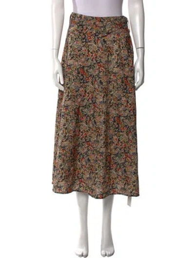 Pre-owned Place Nationale Floral Print Midi Length Skirt In Multi