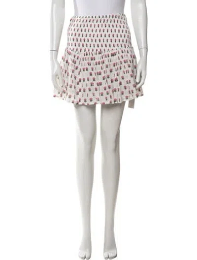 Pre-owned Place Nationale Floral Print Mini Skirt W/ Tags In Neutrals
