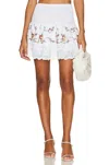 Place Nationale Le Sarrau Mini Skirt In White Embroirdery In White