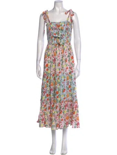 Pre-owned Place Nationale Linen Long Dress In Blue