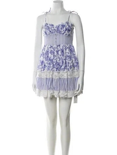 Pre-owned Place Nationale Linen Mini Dress In Purple