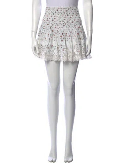 Pre-owned Place Nationale Linen Mini Skirt In Metallic/white