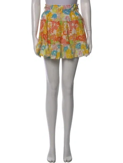 Pre-owned Place Nationale Linen Mini Skirt W/ Tags In Yellow