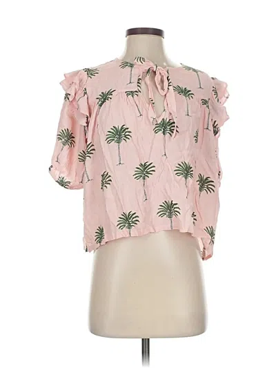 Pre-owned Place Nationale Short Sleeve Blouse In Pink