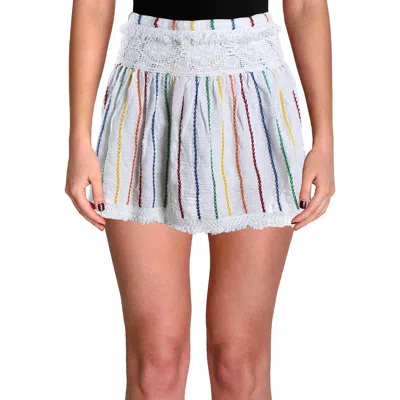 Place Nationale Womens Cotton Embroidered Mini Skirt In Multi