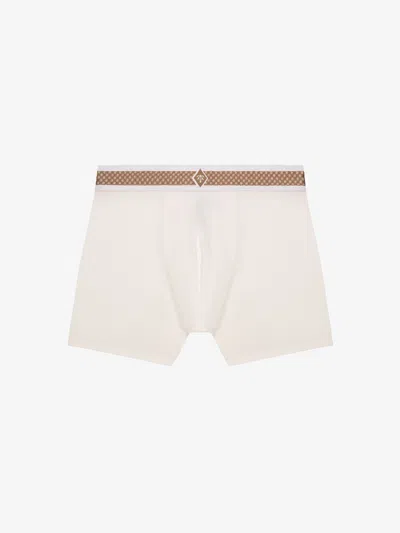 Place Of Elms Elastic-waist Boxer Shorts In White