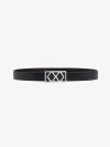 Place Of Elms Double Diamond Reversible Leather Belt In Black