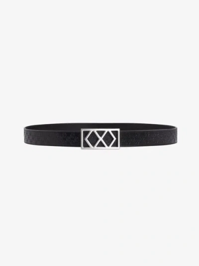 Place Of Elms Double Diamond Reversible Leather Belt In Black