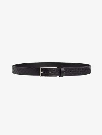 Place Of Elms Gentlemen Leather Belt In Silver In Black