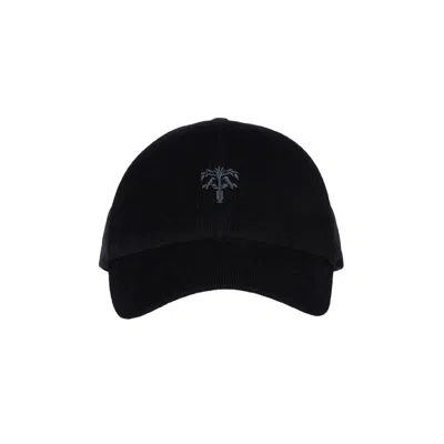 Place Of Elms Men's Black Cap In Corduroy And Leather