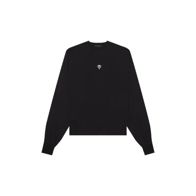 Place Of Elms Men's Black Long-sleeve Lower Print T-shirt