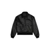 Place Of Elms Men's Black Sapphire Monolink Leather Bomber In Black