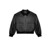 Place Of Elms Men's Black Shungite Leather Jacket In Black