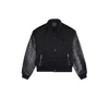 Place Of Elms Men's Collective Consciousness Varsity Bomber Jacket Blackout Edition In Black