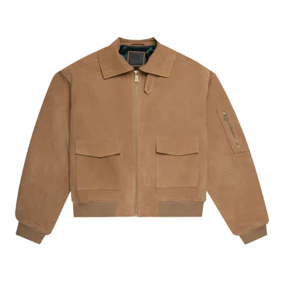 Place Of Elms Men's Gold / Brown Gold Sand Suede Jacket In Multi
