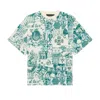 Place Of Elms Men's Green / White Flower Of Life T-shirt In Multi