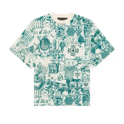 Place Of Elms Men's Green / White Flower Of Life T-shirt In Multi