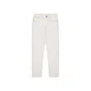 Place Of Elms Off-white Denim Pants In White