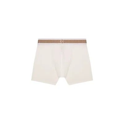 Place Of Elms Men's White Crema Boxer Shorts