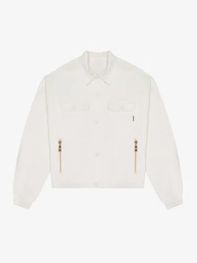 Place Of Elms Long-sleeve Denim Jacket In White