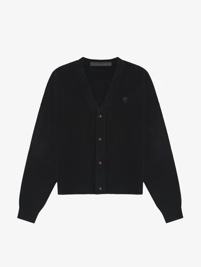 Place Of Elms Logo-plaque Cardigan In Black