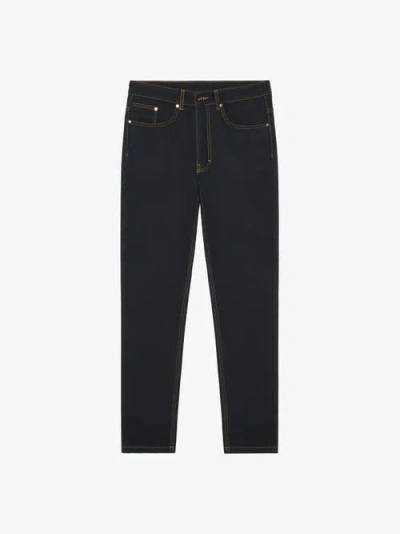 Place Of Elms Off-white Denim Pants In Black