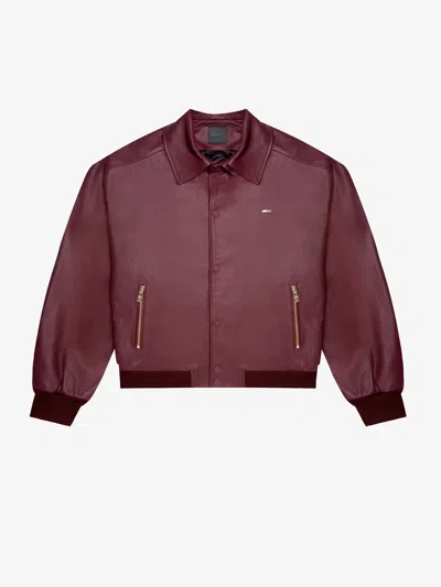Place Of Elms Red Diamond Classic-collar Jacket In Burgundy