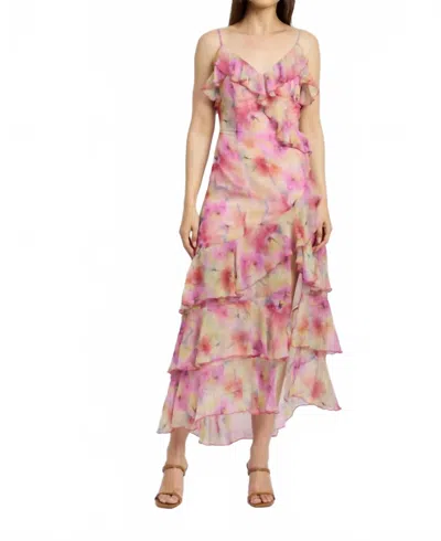 Place Showroom Amari Maxi Dress In Pink Yellow Multi