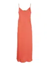 Plain Orange Dress With Thin Straps In Pink