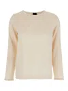 Plain Beige Long Sleeves Blouse In Silk Woman In Nude