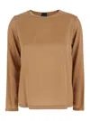 Plain Beige Long Sleeves Blouse