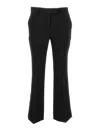 Plain Black 'cady' Low Waist Flared Pants In Black