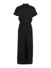Plain Black High Neck Dress