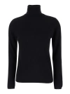 Plain Black High Neck Sweater In Black