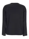 Plain Black Long Sleeves Blouse In Silk Woman In Black