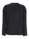 Plain Black Long Sleeves Blouse In Silk Woman In Black