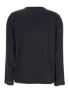 Plain Black Long Sleeves Blouse In Silk Woman In Black