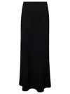 Plain Black 'midi' Skirt With Volant Detail At The End