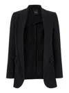 Plain Black Open Jacket In Technical Fabric Woman In Black