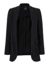 Plain Black Open Jacket In Technical Fabric Woman In Black