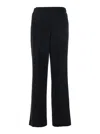 Plain Black Pants With Elastic Rear Waist And Wide Leg In Tech Fabric Woman In Black