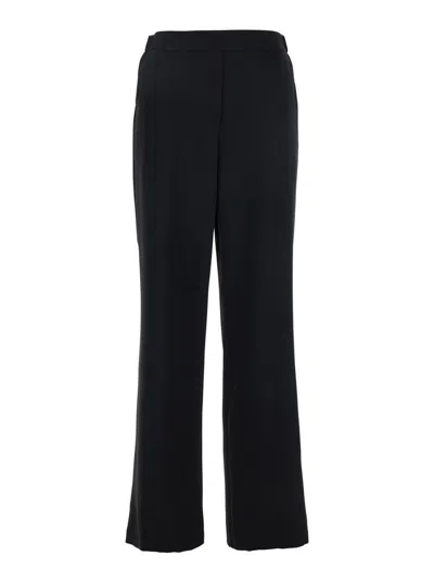 PLAIN BLACK PANTS WITH ELASTIC REAR WAIST AND WIDE LEG