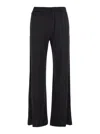 Plain Black Pants With Elastic Waist And Side Pockets