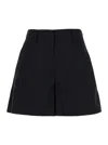 Plain Black Shorts With Belt Loops In Black