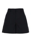 Plain Black Shorts With Belt Loops In Black