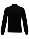 Plain Black Turtleneck With Long Sleeves In Wool Man In Black