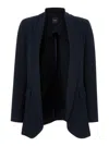 Plain Black Open Jacket In Technical Fabric Woman
