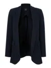 Plain Black Open Jacket In Technical Fabric Woman
