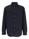 Plain Blue Shirt With Classic Collar In Blue