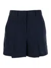 Plain Blue Shorts With Belt Loops At The Waist In Blue